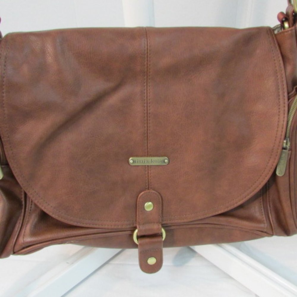 Timi & Leslie Brown Leather Diaper Bag